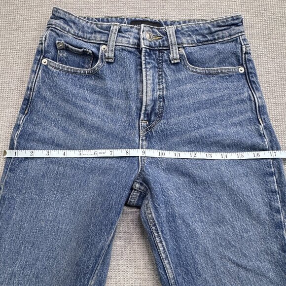 Free Assembly Womens Size 2 Blue Denim 90s Straight Jeans Mid Rise 5 Pockets - Picture 10 of 14